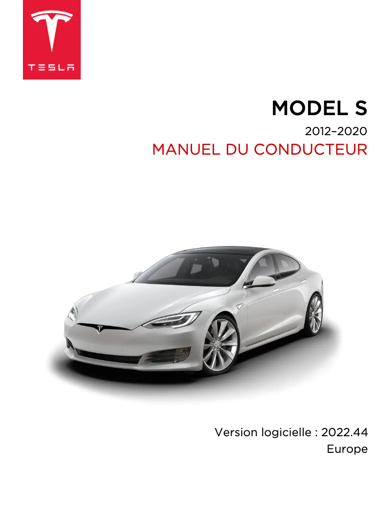 Page 1 of the manual User Manual Tesla Model S (2020)