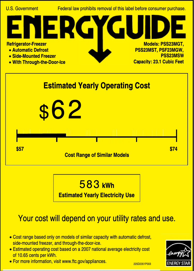 First page image of the manual for Profile PSS23MGTCC