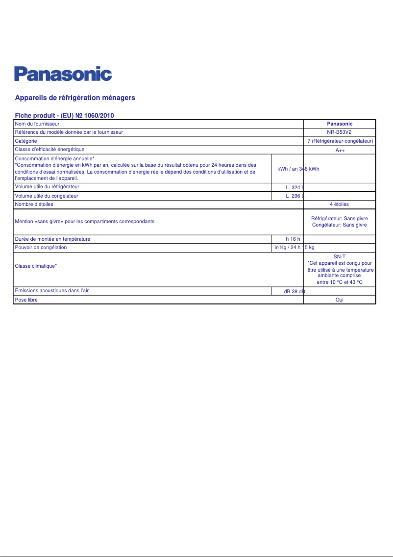 First page image of the manual for NR-B53V2