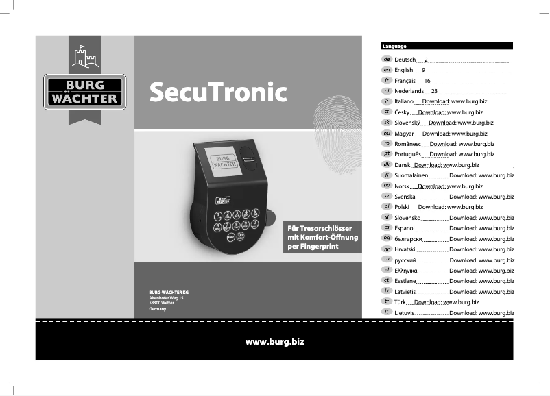 First page image of the manual for WS Office 821 E