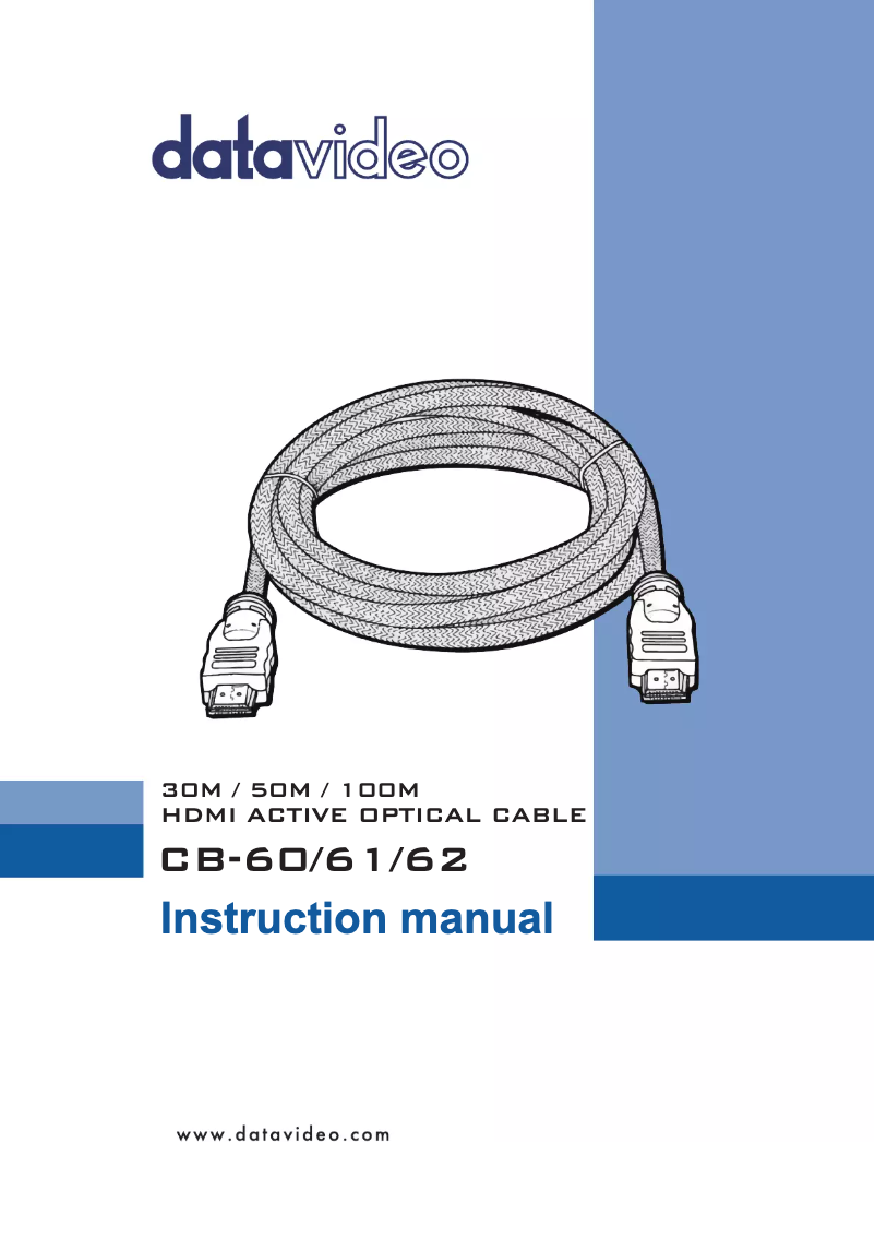 Page 1 of the manual User Manual DataVideo CB-61
