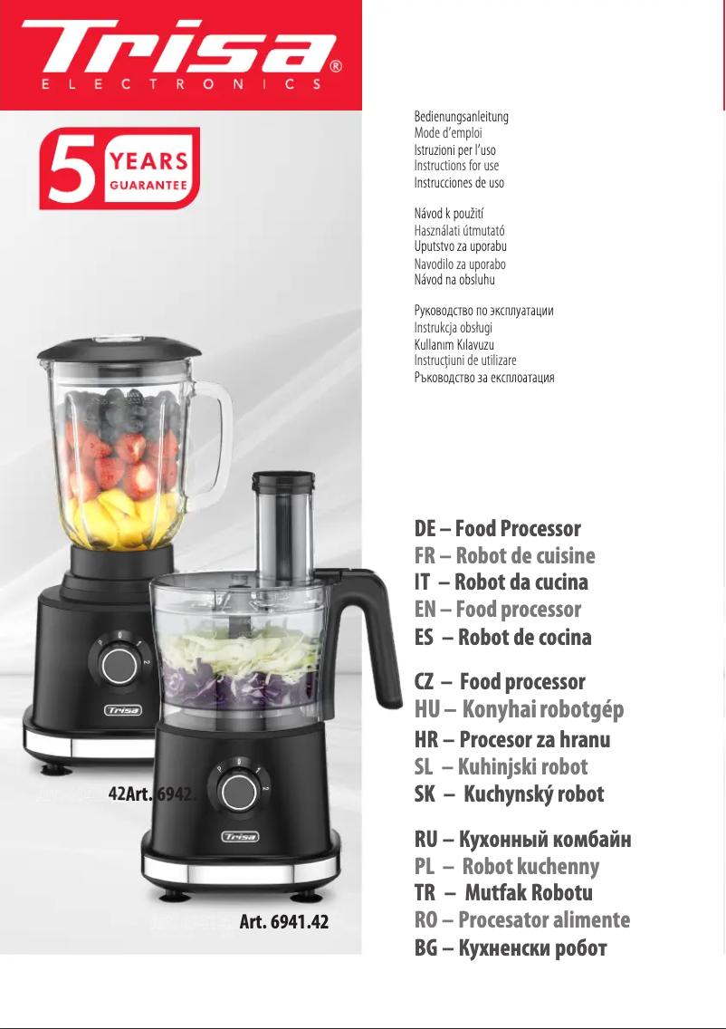 Page 1 of the manual User Manual Trisa Stir n' Slice