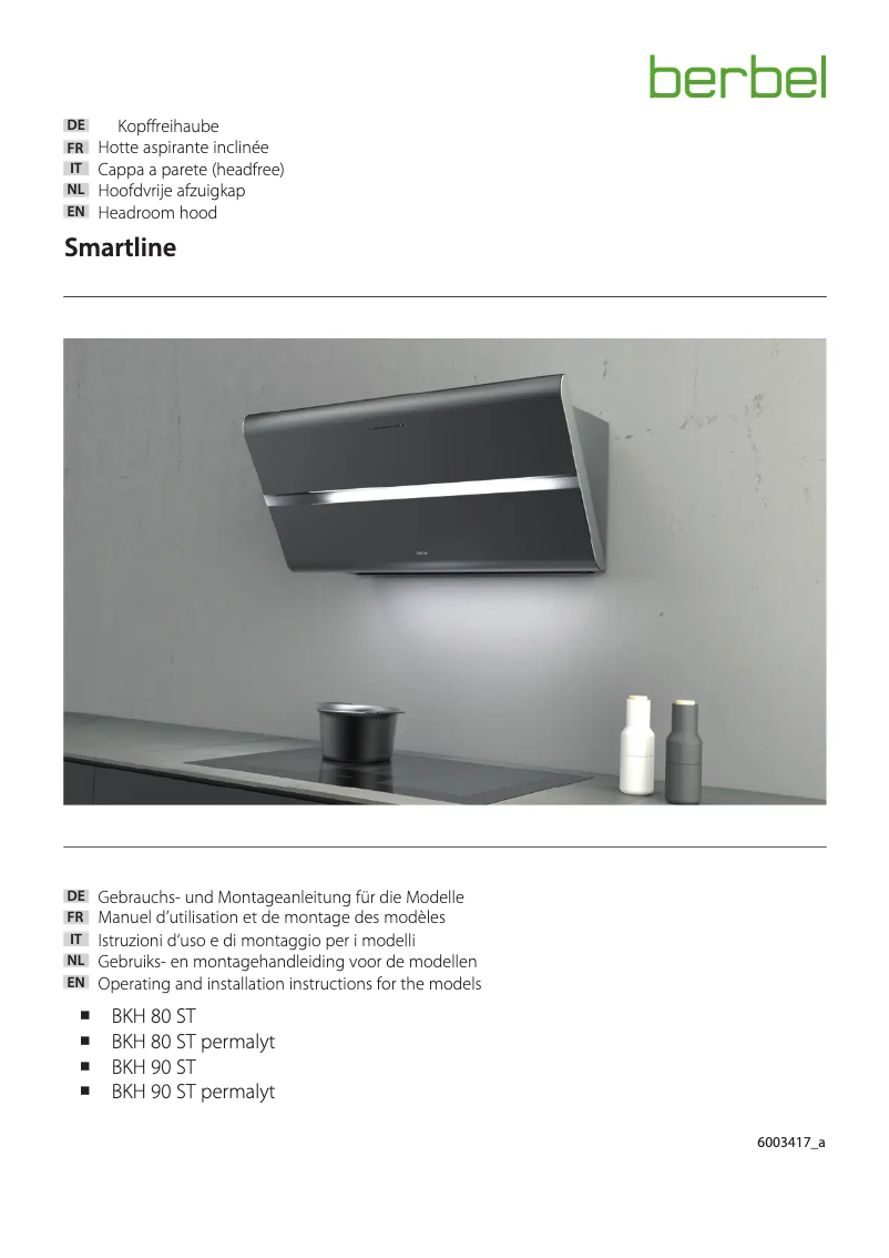 Page 1 of the manual User Manual Berbel Smartline BKH 80 ST GM P