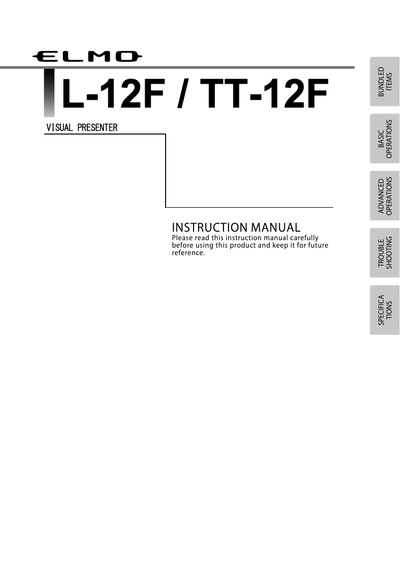 Page 1 of the manual User Manual Elmo L-12F