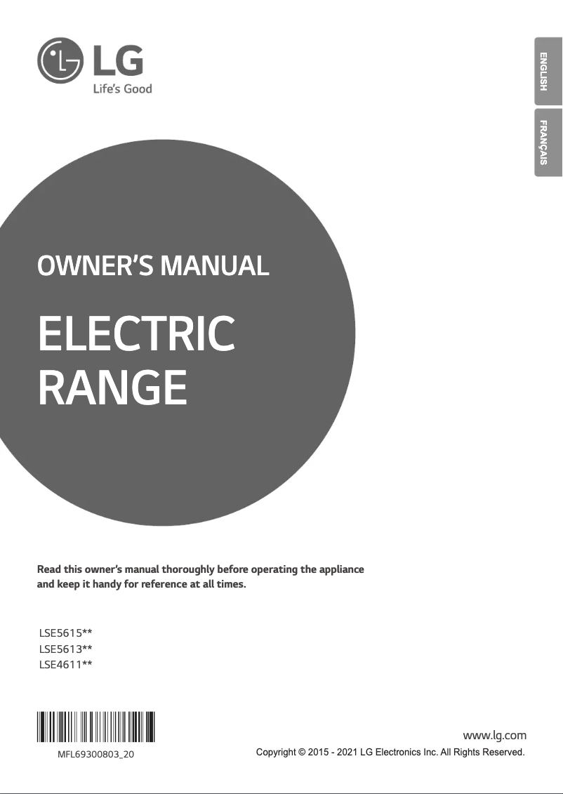 Page 1 of the manual User Manual LG LSE4611ST