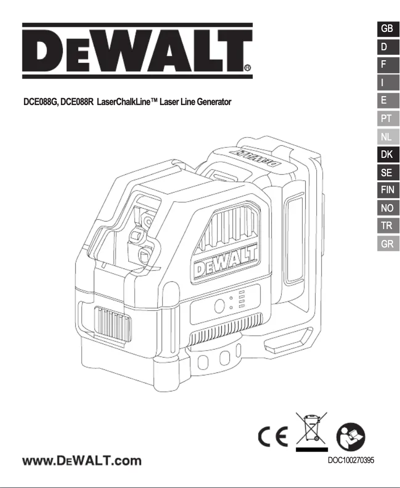 Page 1 of the manual User Manual DeWalt DCE088G