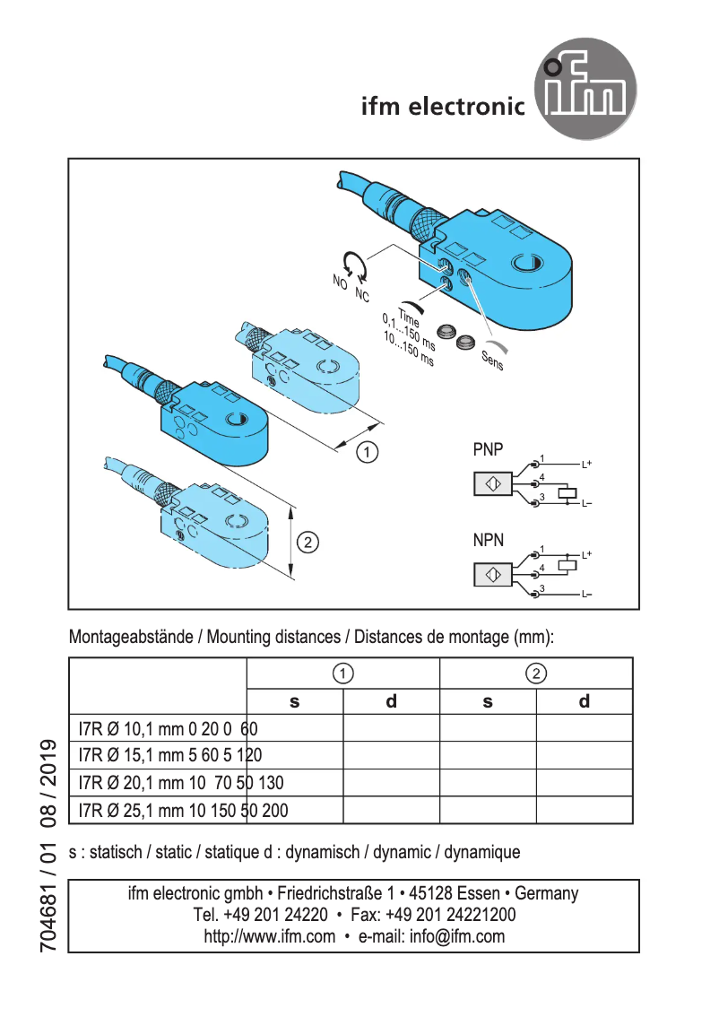 Page 1 of the manual User Manual IFM I7R208