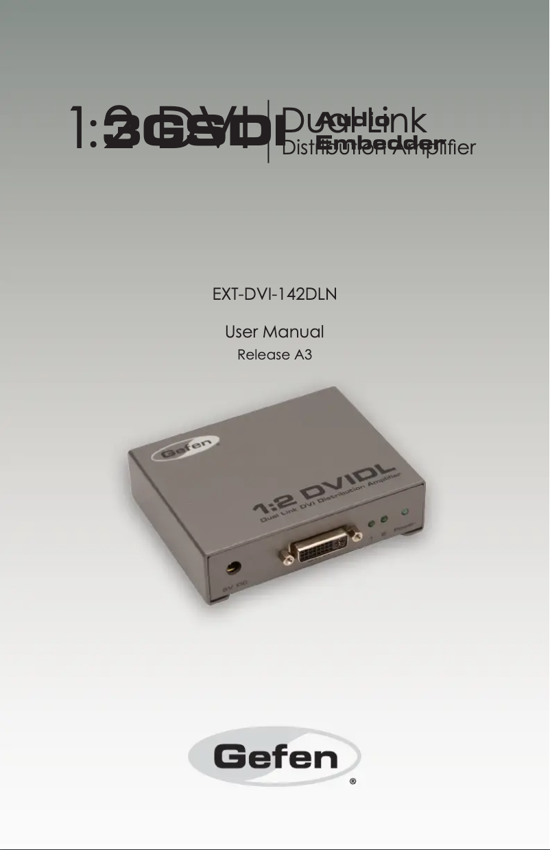 First page image of the manual for EXT-DVI-142DLN