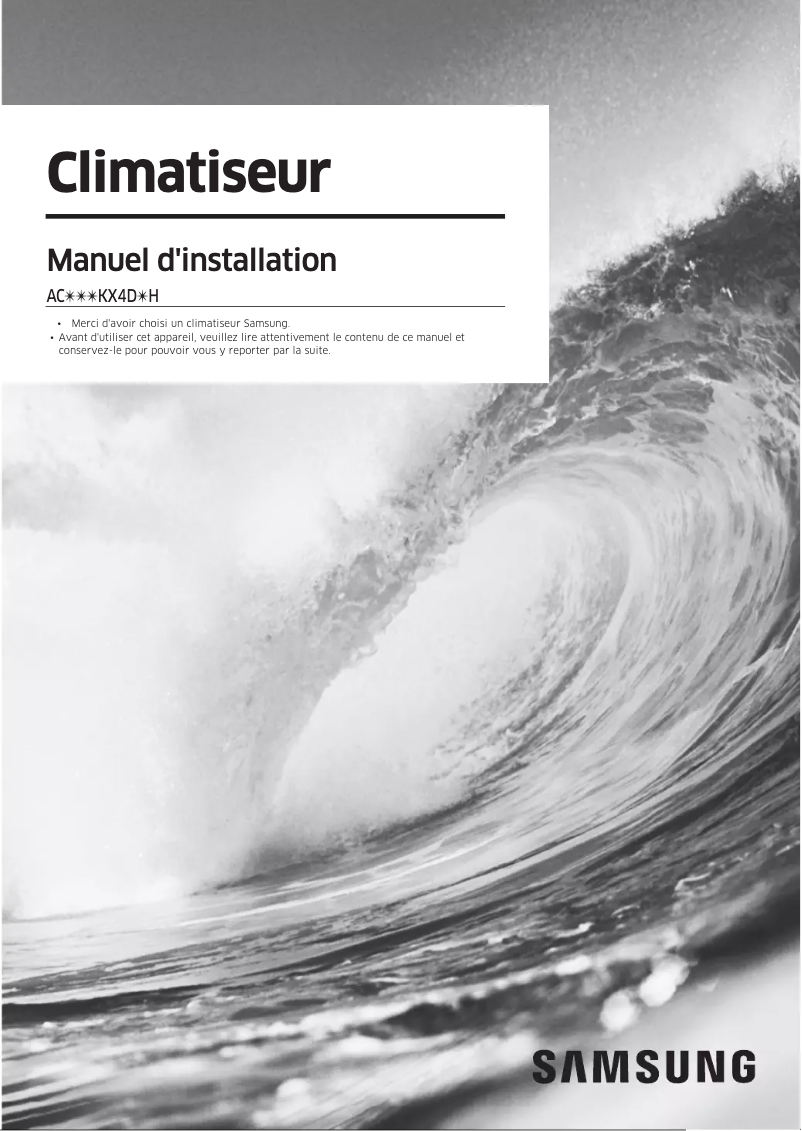 First page image of the manual for AC100KX4DNH