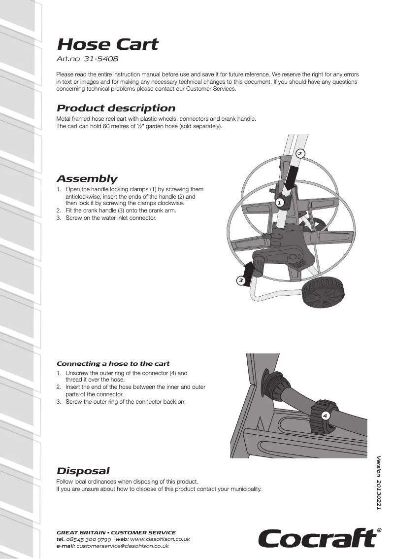 First page image of the manual for 31-5408