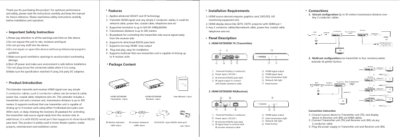 Page 1 de la notice Manuel utilisateur Techly IDATA EXTIP-329