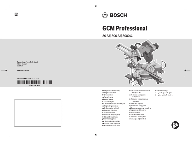 Page 1 of the manual User Manual Bosch GCM 80 SJ Professional