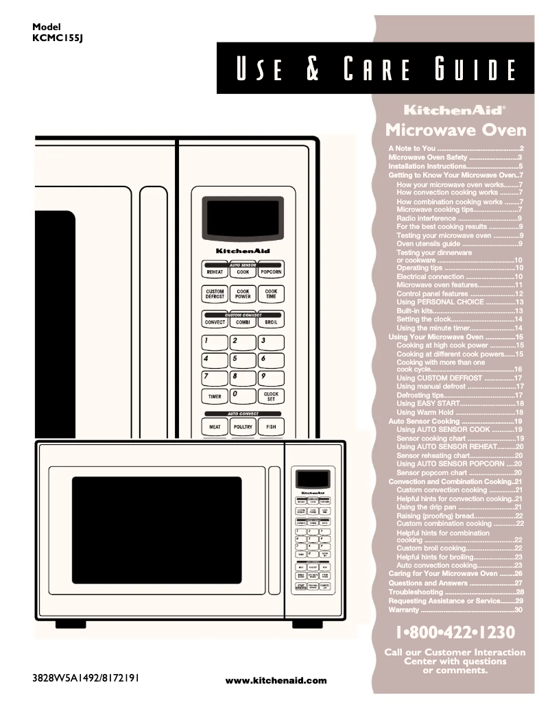 Page 1 of the manual User Manual KitchenAid KCMC155JBT0