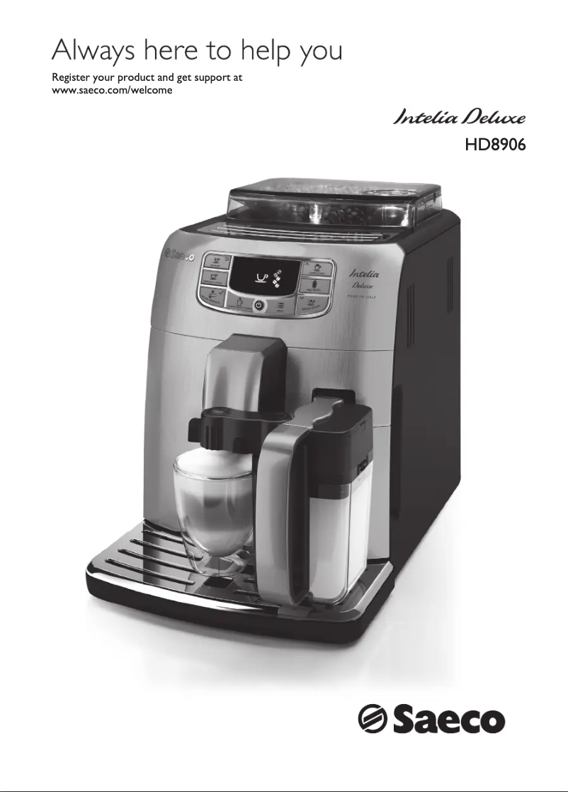 First page image of the manual for Saeco Intelia Deluxe HD8906