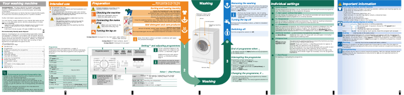 First page image of the manual for WM12E267DN