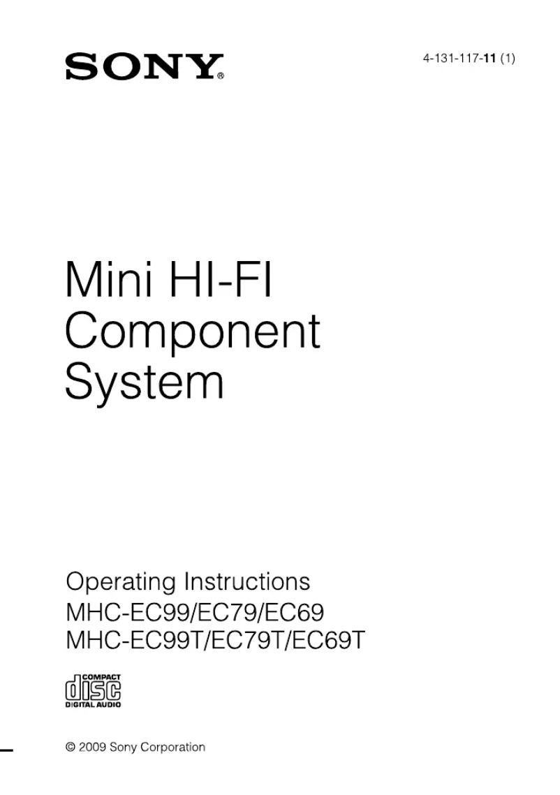Page 1 of the manual User Manual Sony MHC-EC79
