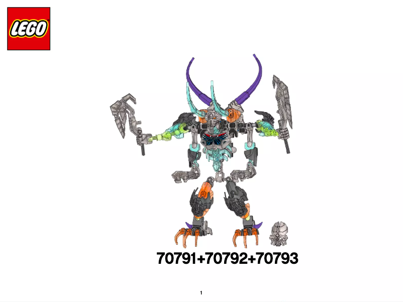 First page image of the manual for Bionicle 70793