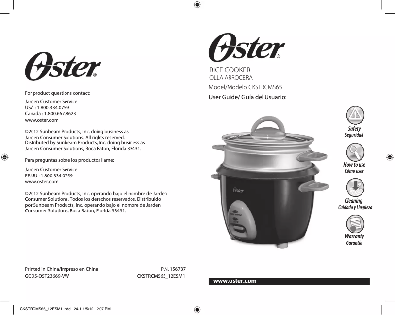 Page 1 of the manual User Manual Oster CKSTRCMS65