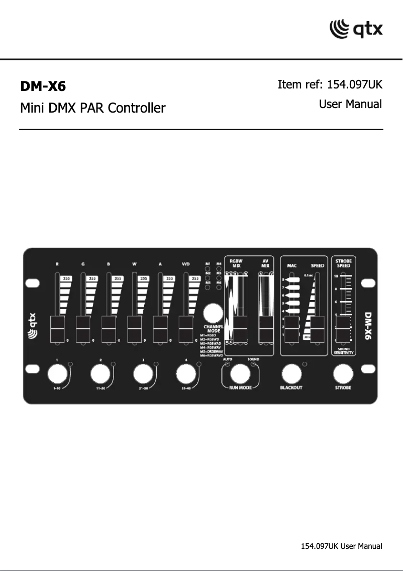 First page image of the manual for DM-X6