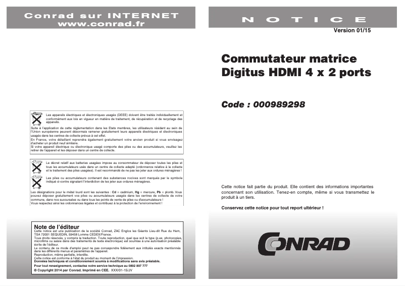 First page image of the manual for DS-48300