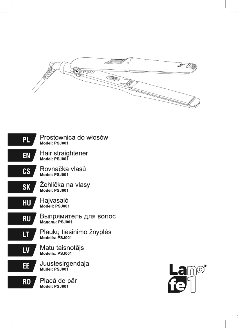 First page image of the manual for PSJ001
