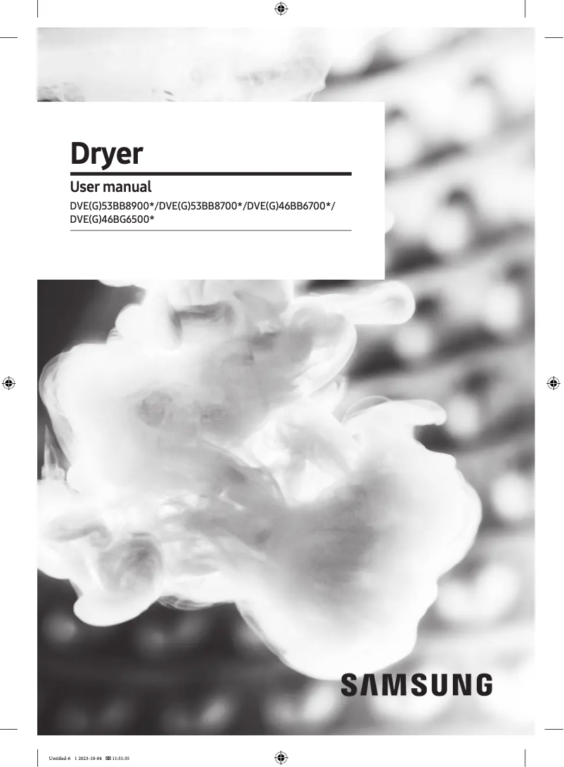 Page 1 of the manual User Manual Samsung DVE53BB8900D