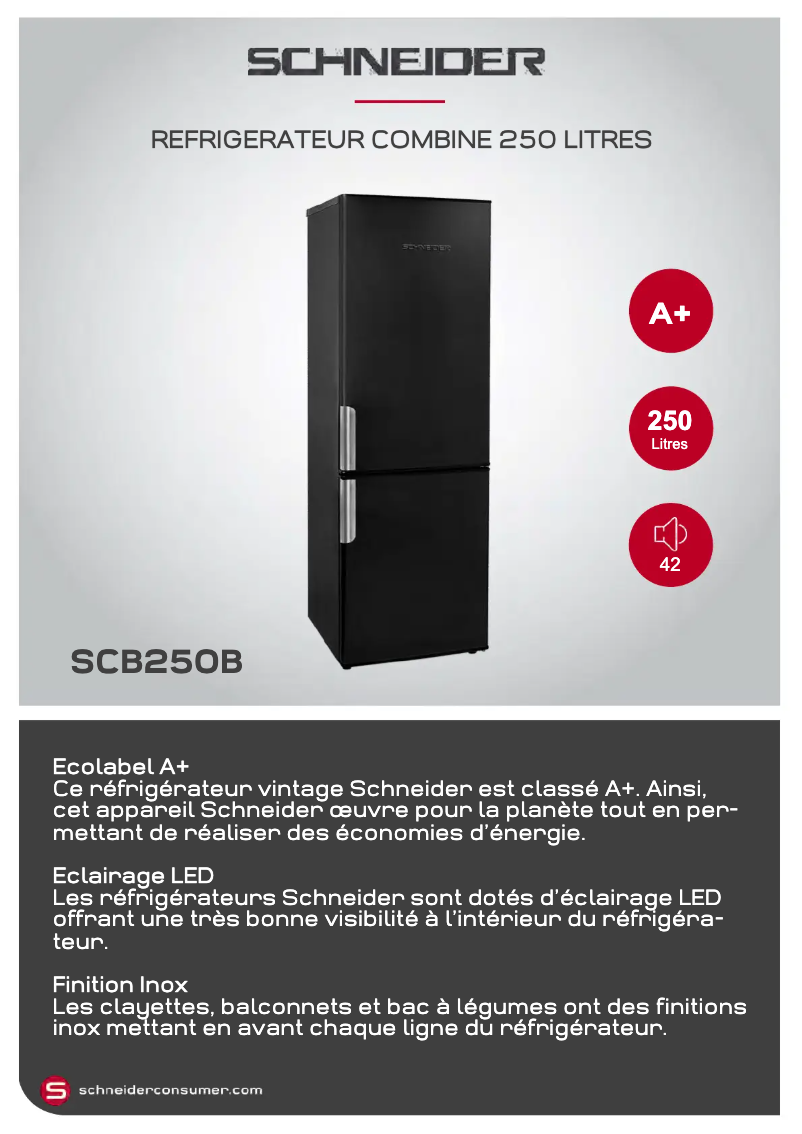 Page 1 of the manual Technical Sheet Schneider SCB250
