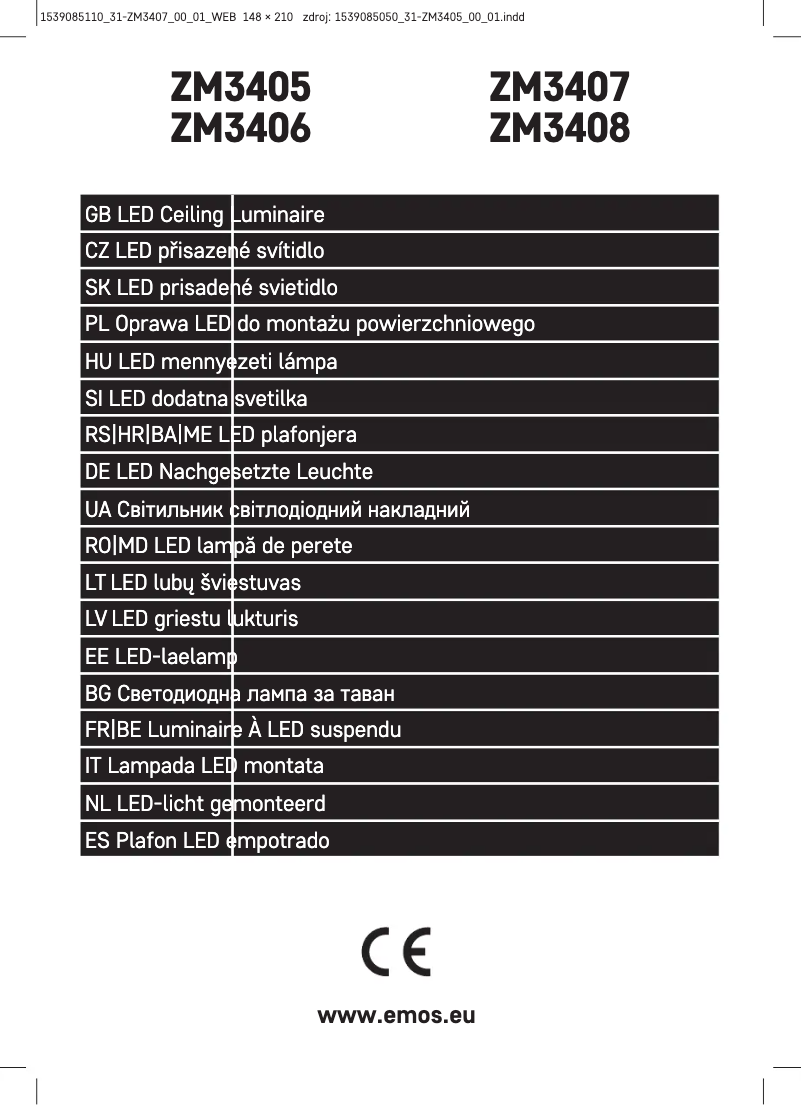 First page image of the manual for ZM3407