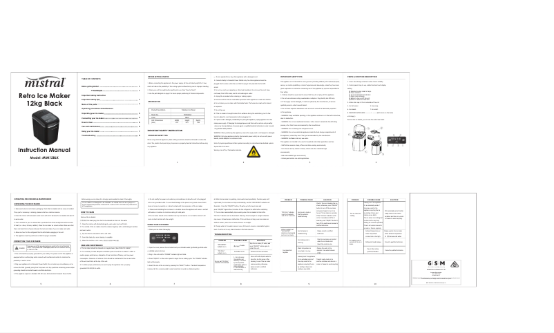 Page 1 of the manual User Manual Mistral MIM12BLK