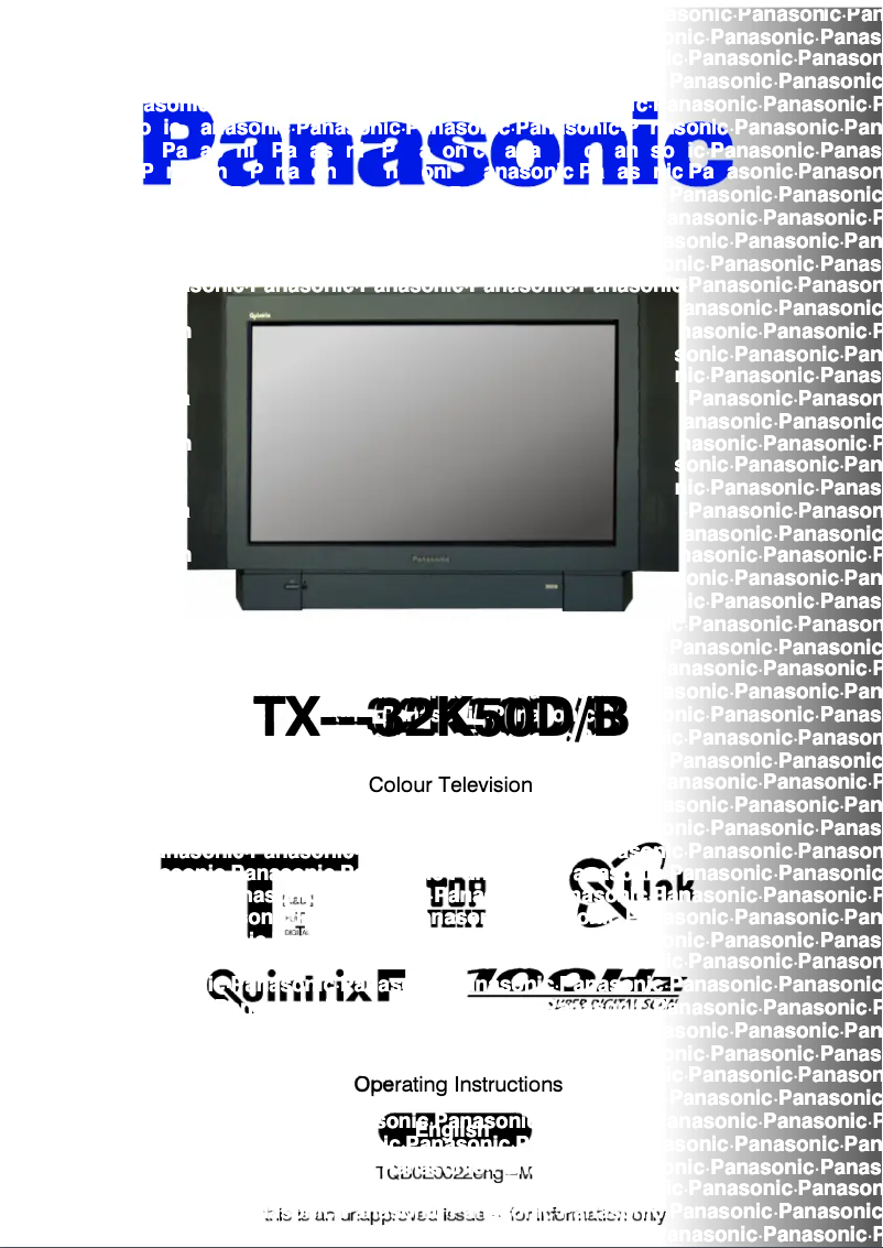 First page image of the manual for TX-32K50DB