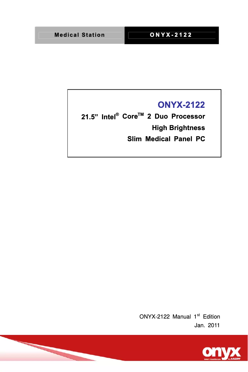 Page 1 of the manual User Manual Onyx 2122