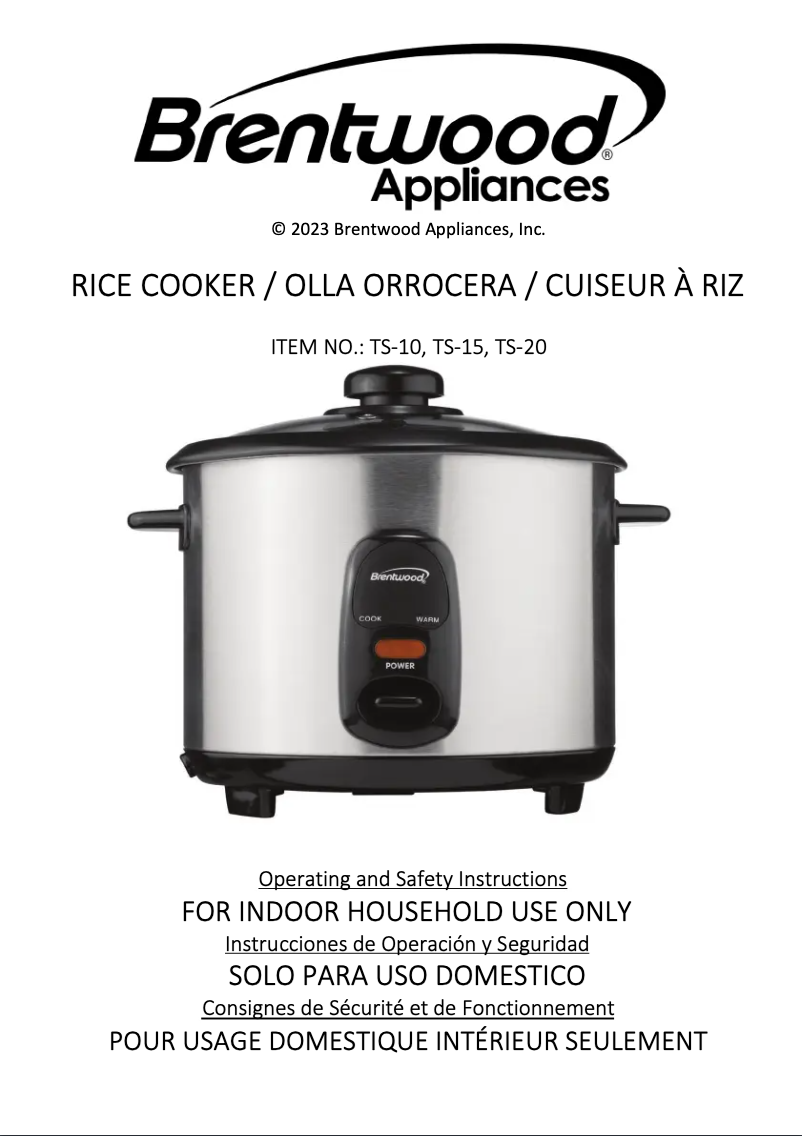 Page 1 of the manual User Manual Brentwood TS-10