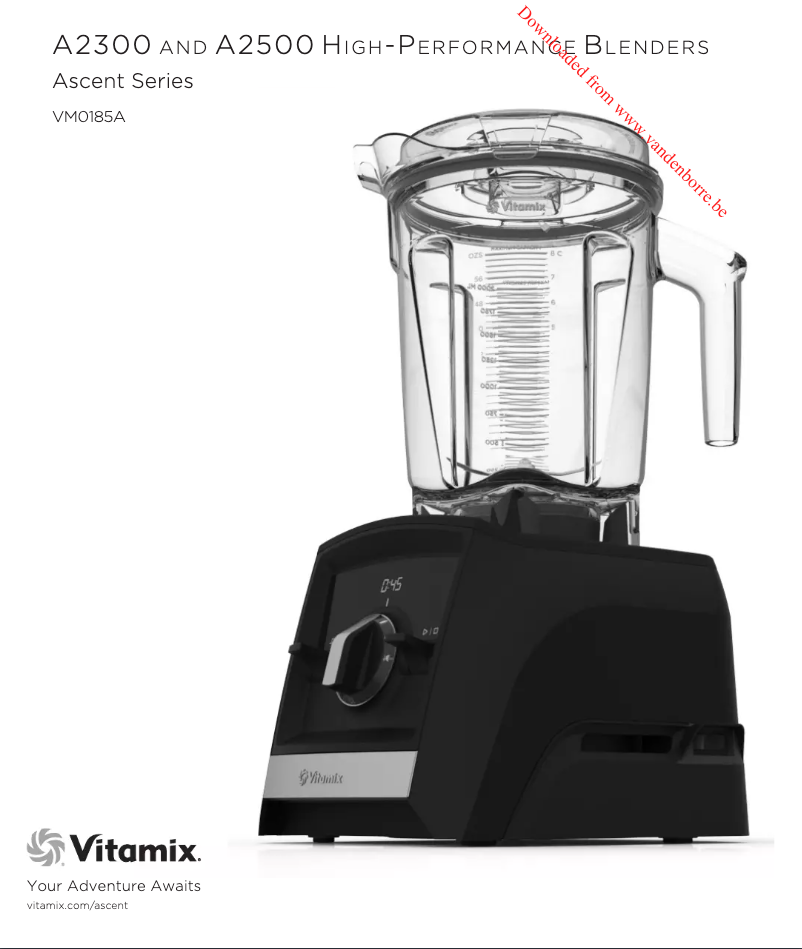 Page 1 of the manual User Manual Vitamix Ascent A2500