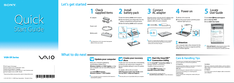 Page 1 of the manual User Manual Sony Vaio VGN-SR590C5