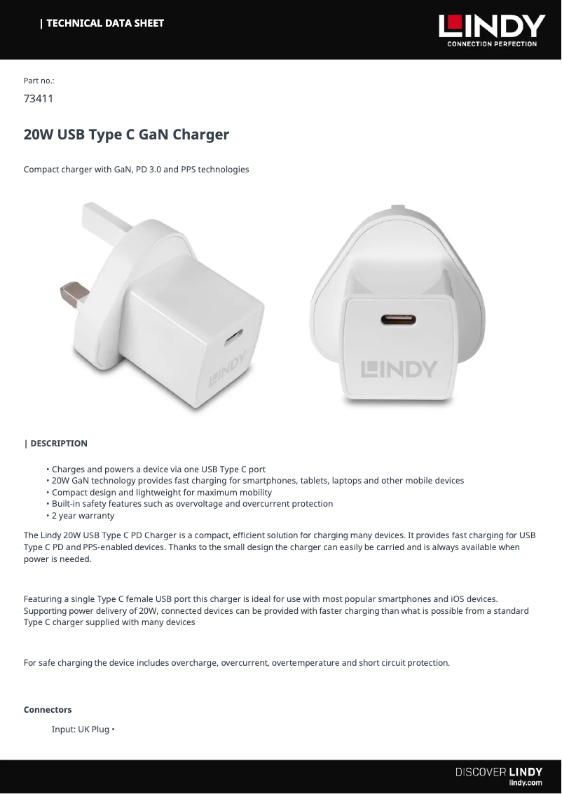 First page image of the manual for 73411