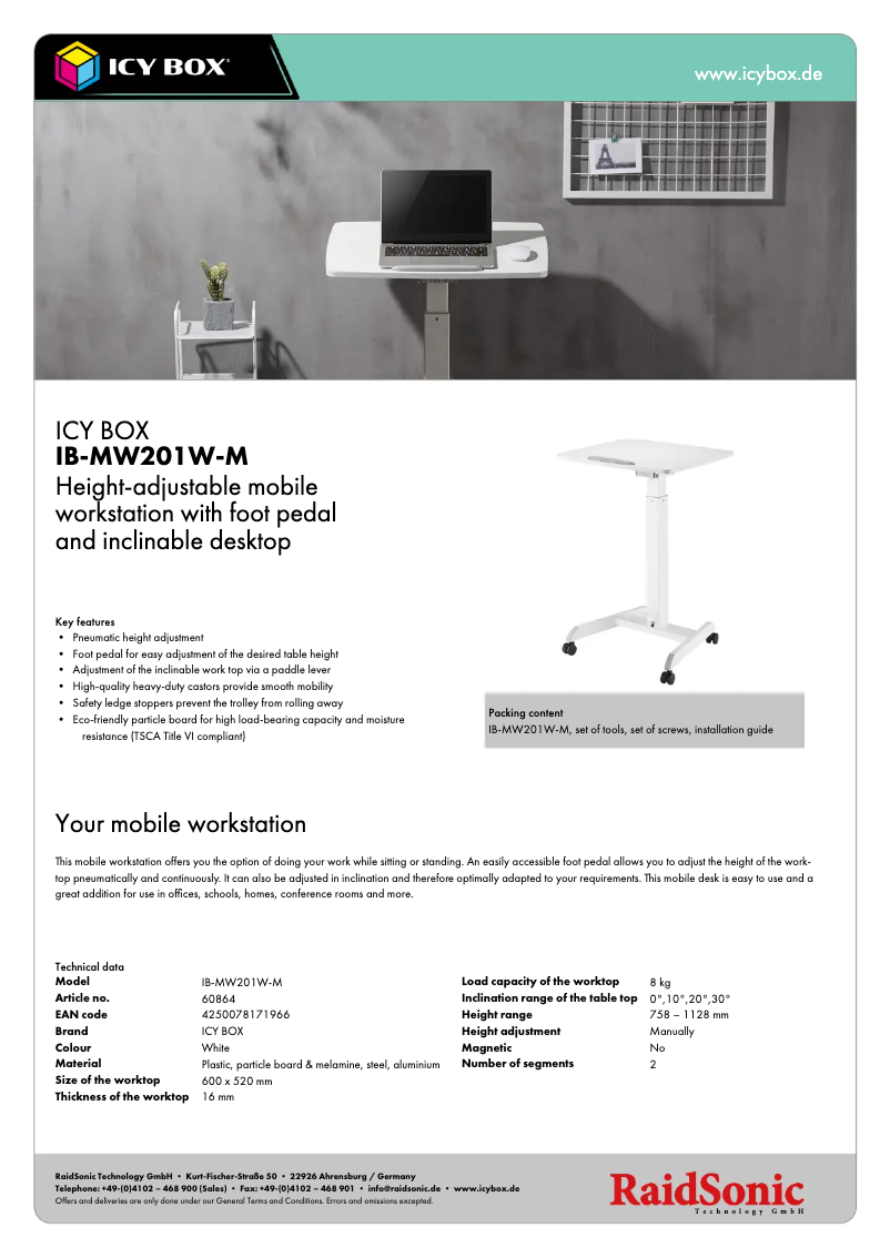 Page 1 of the manual User Manual Icy Box IB-MW201W-M