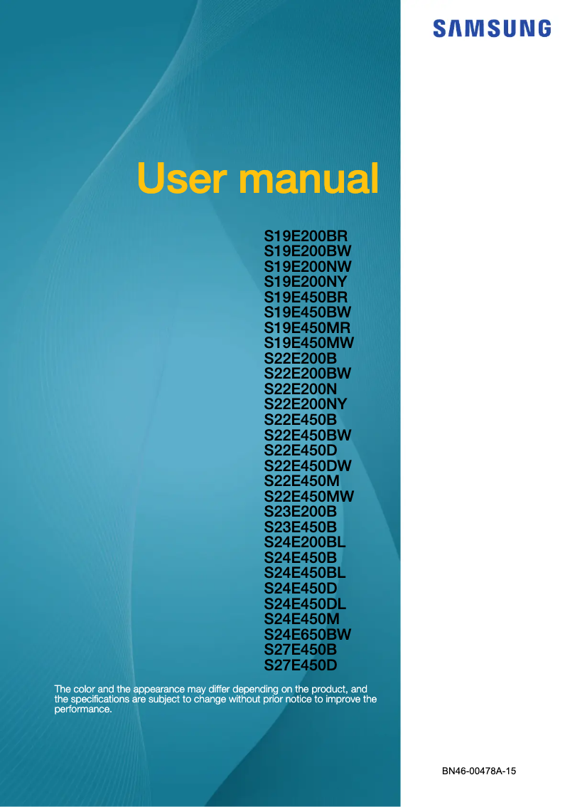 First page image of the manual for LS27E45KBH/EN