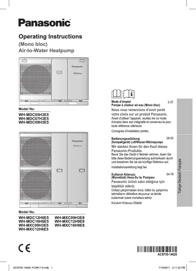 Page 1 of the manual User Manual Panasonic WH-MDC09H3E5