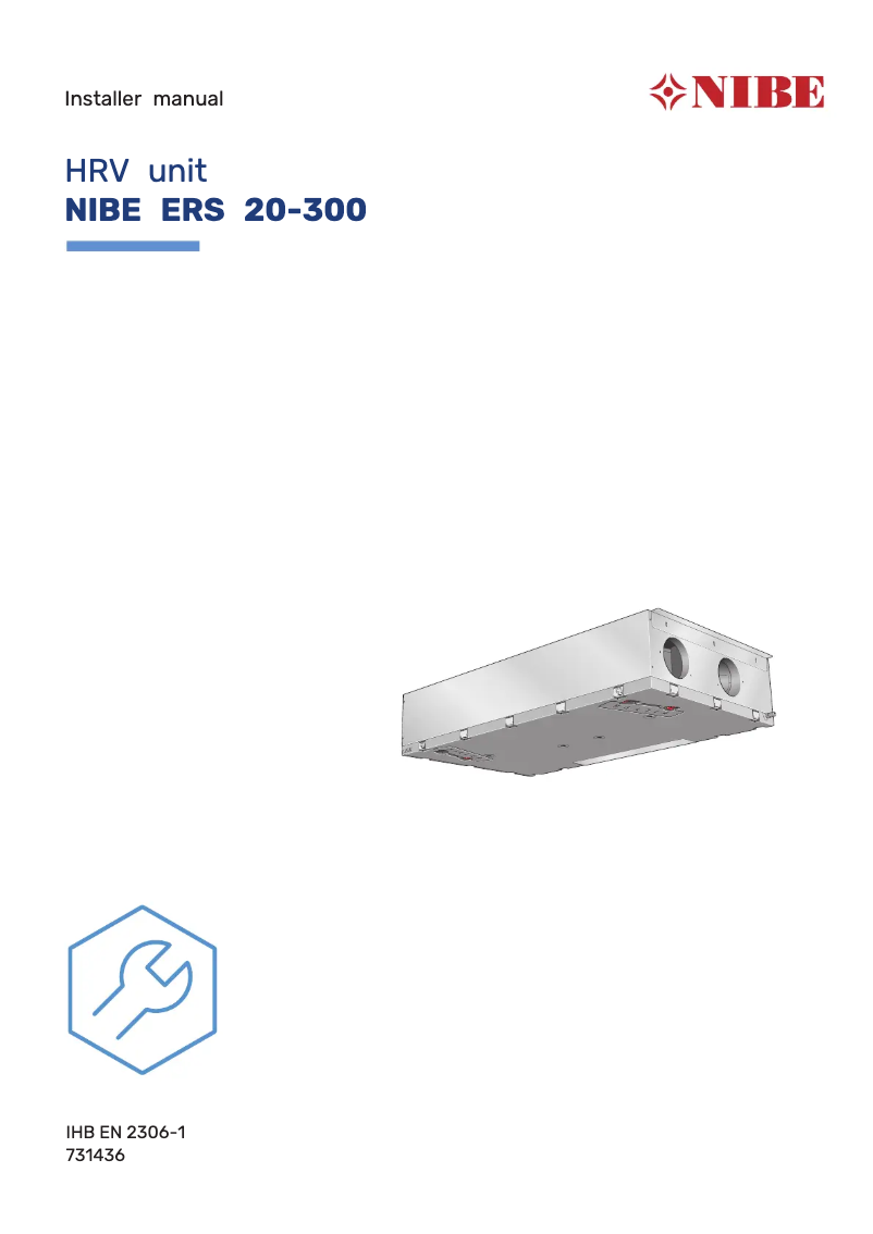 Page 1 of the manual User Manual Nibe ERS 20-300