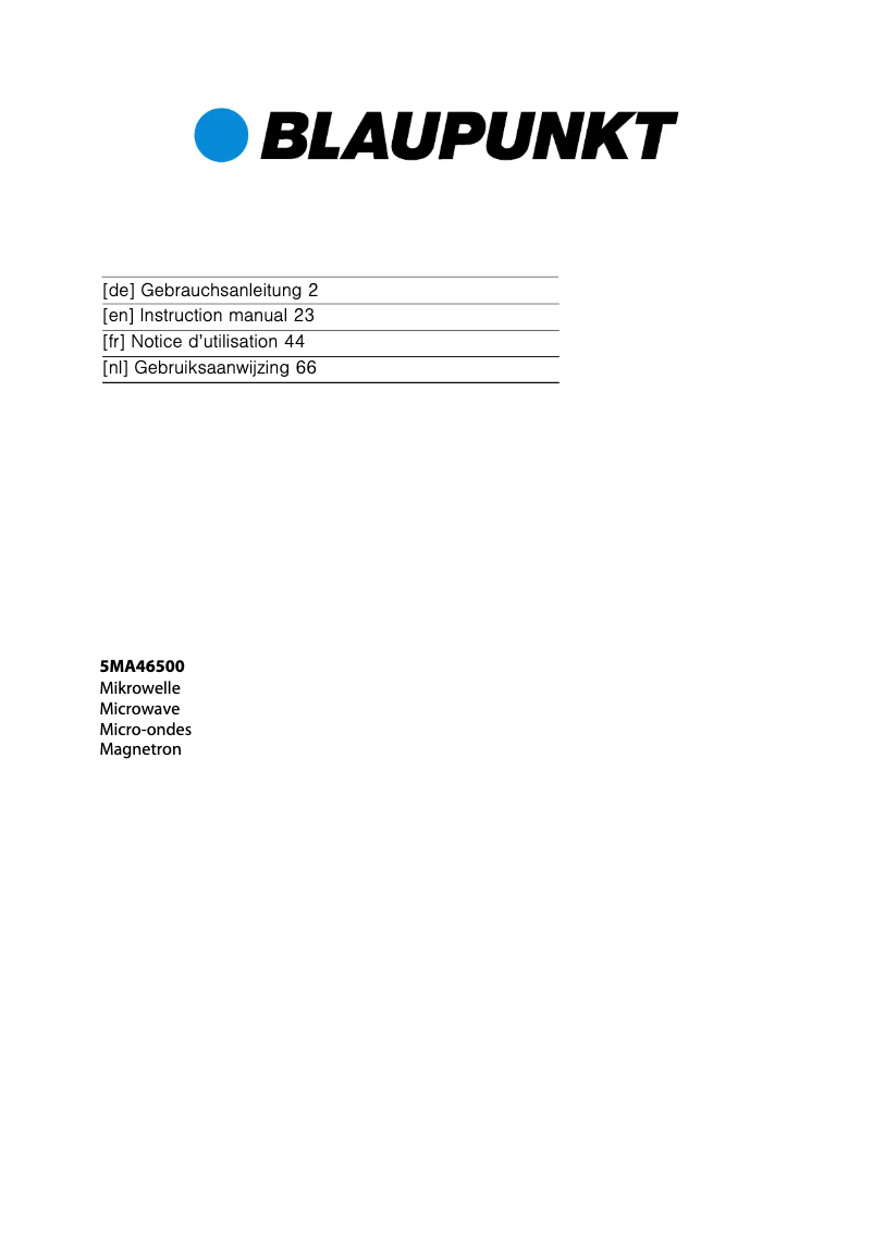 Image de la première page du manuel de l'appareil 5MA46500