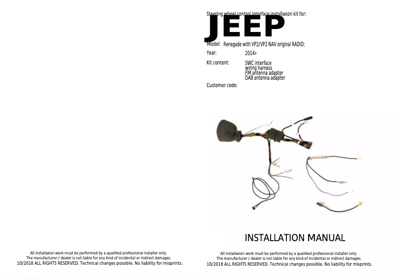 First page image of the manual for KIT-8RNG