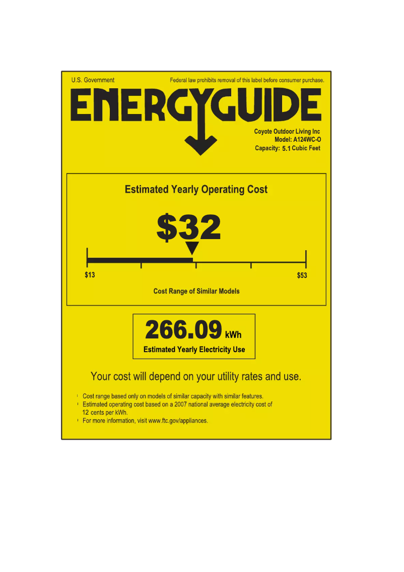 First page image of the manual for A124WC-O