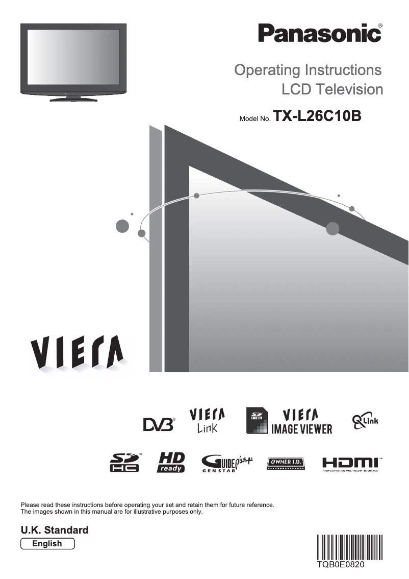 Page 1 of the manual User Manual Panasonic Viera TX-L26C10B