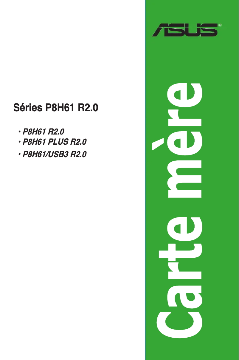 First page image of the manual for P8H61 R2.0