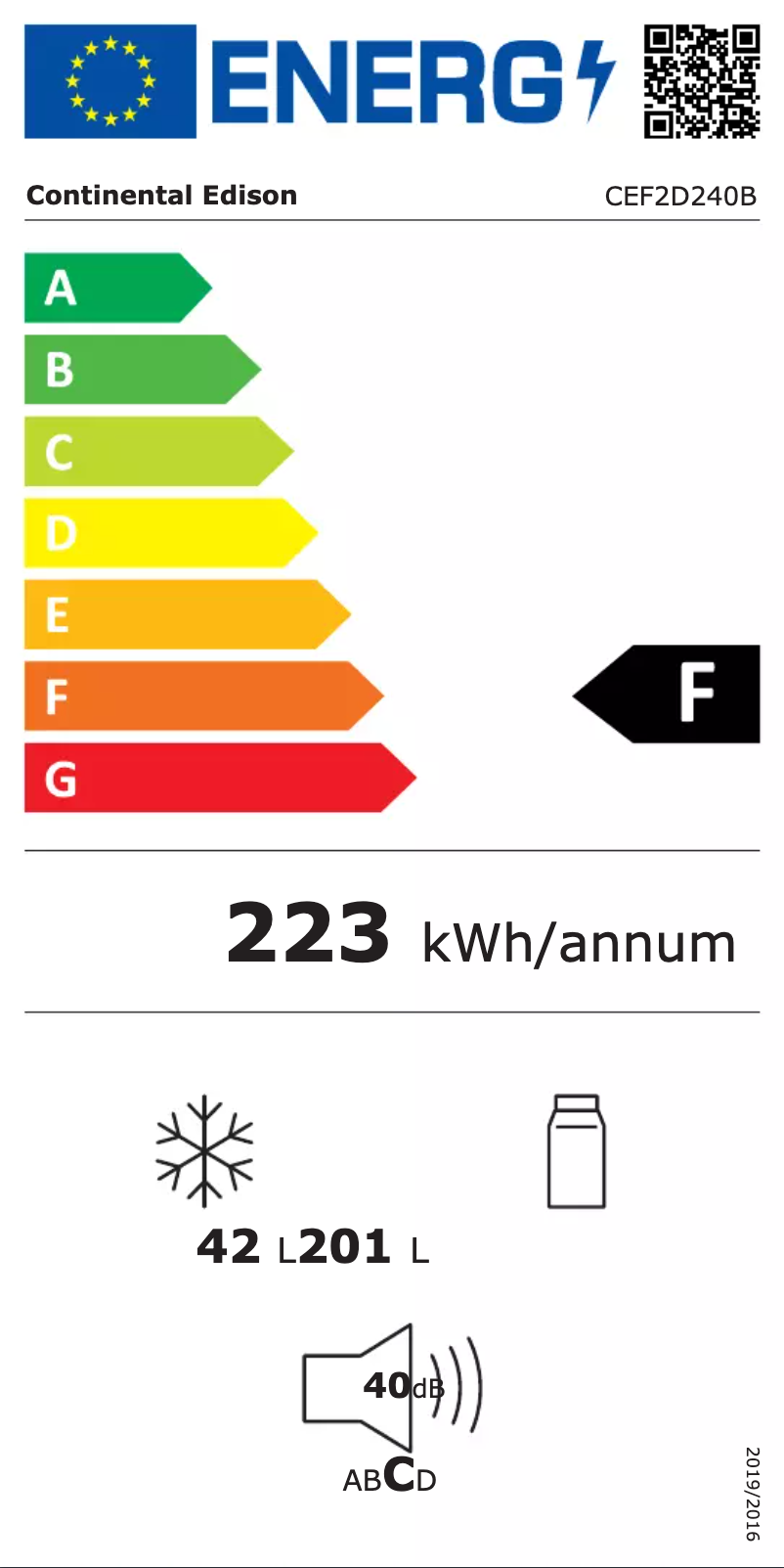 First page image of the manual for CEF2D240B