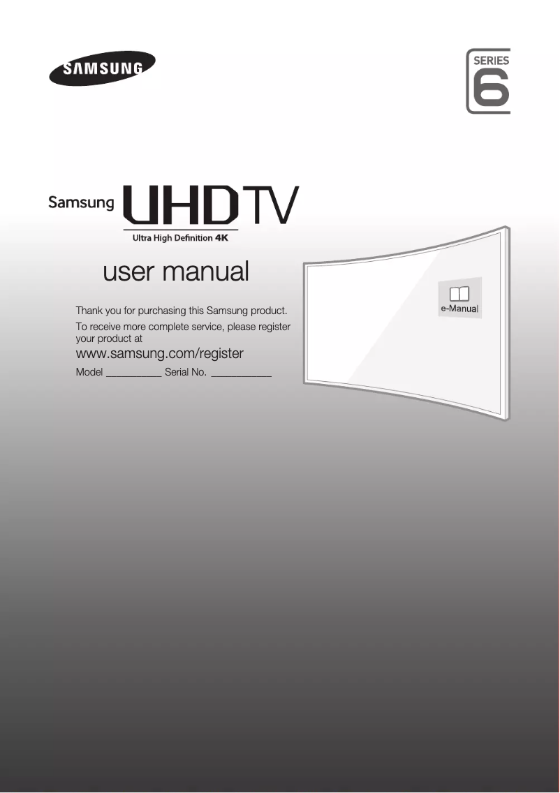 Page 1 of the manual Installation Guide Samsung UA48JU6600S