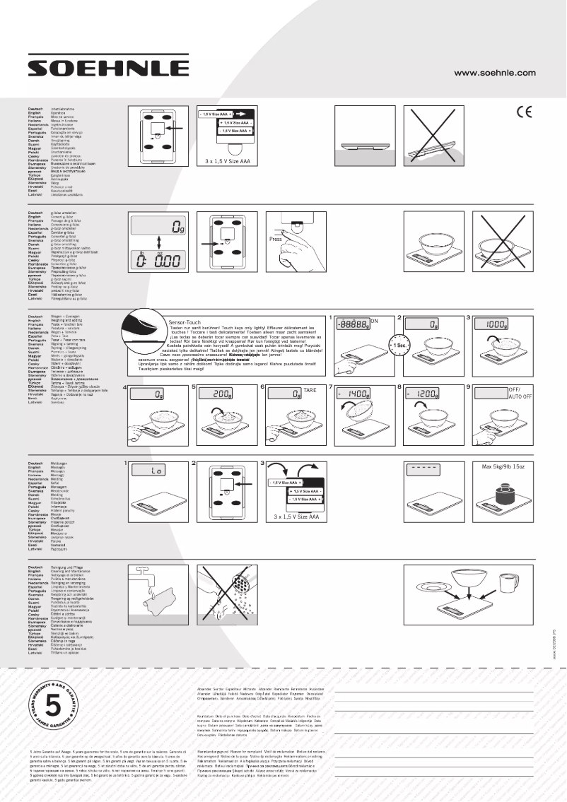 Page 1 de la notice Manuel utilisateur Soehnle Page