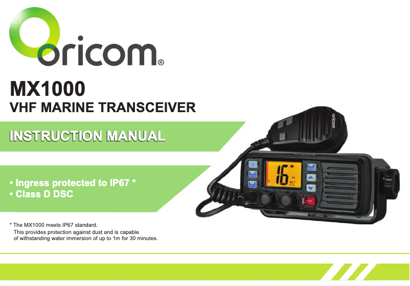 Image de la première page du manuel de l'appareil MX1000