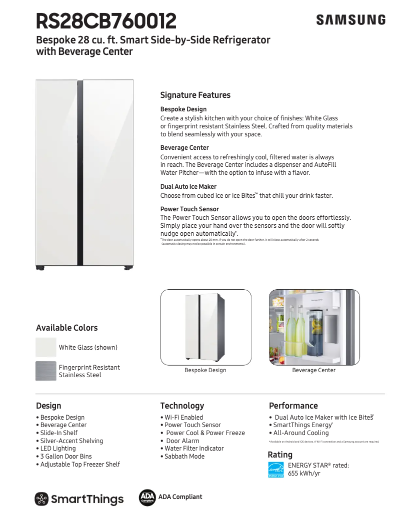 First page image of the manual for RS28CB760012