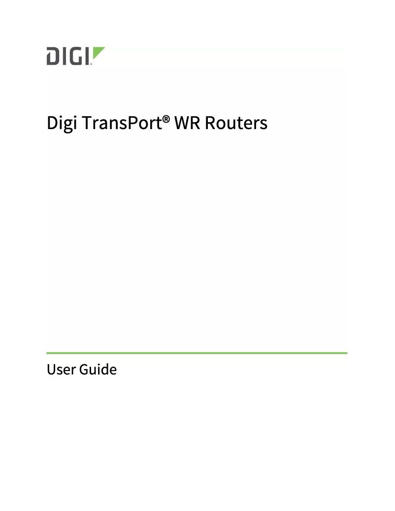 First page image of the manual for TransPort WR11